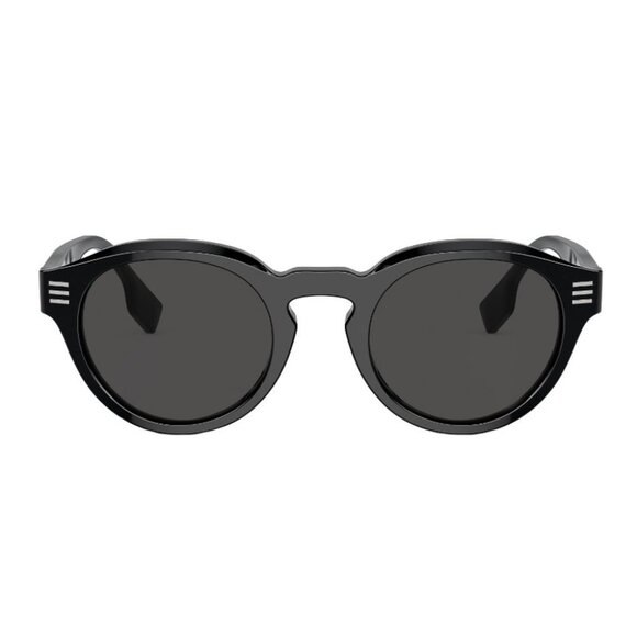 NWT BURBERRY SUNGLASSES UNISEX BLACK ROUND - Picture 1 of 3